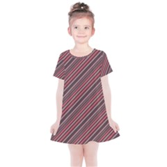 Brownish Diagonal Lines Kids  Simple Cotton Dress