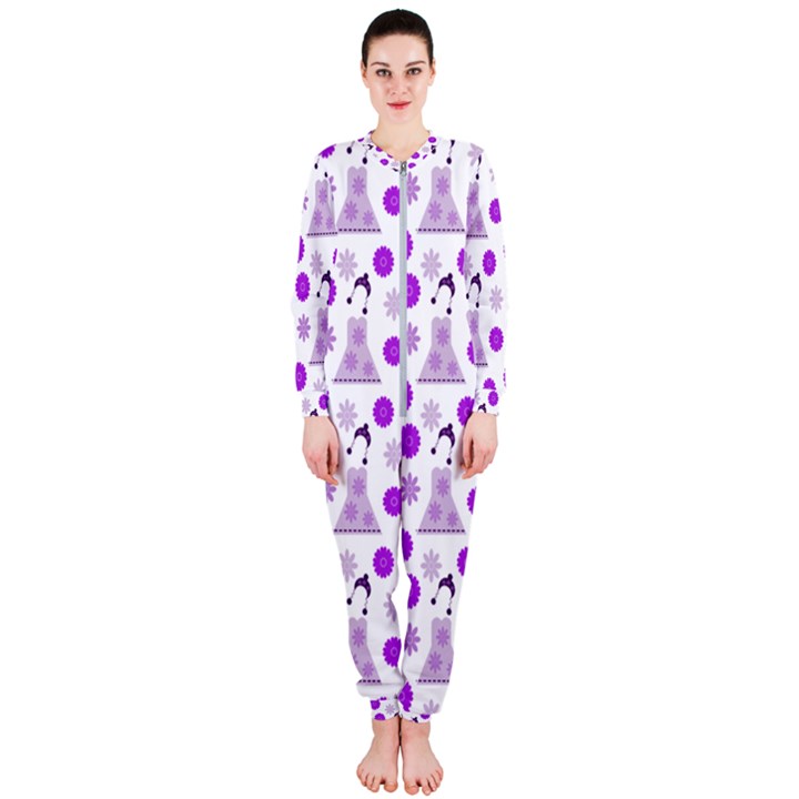 Lilac Dress On White OnePiece Jumpsuit (Ladies) 