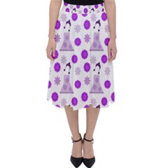 Lilac Dress On White Folding Skater Skirt by snowwhitegirl