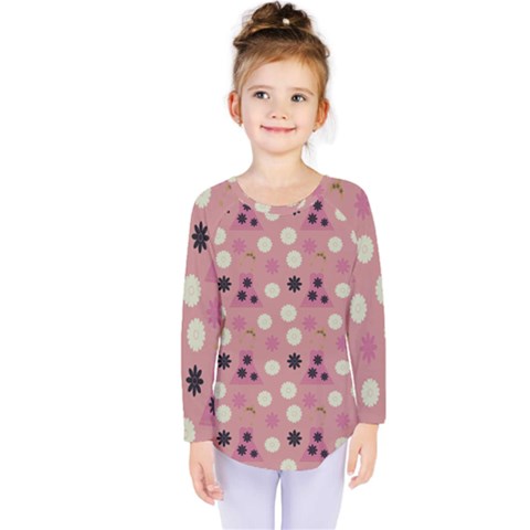 Mauve Dress Kids  Long Sleeve Tee by snowwhitegirl