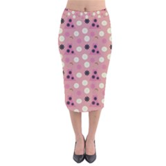 Mauve Dress Velvet Midi Pencil Skirt by snowwhitegirl