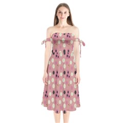 Mauve Dress Shoulder Tie Bardot Midi Dress by snowwhitegirl