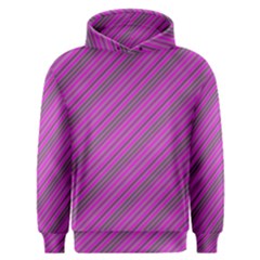 Pink Violet Diagonal Lines Men s Overhead Hoodie by snowwhitegirl