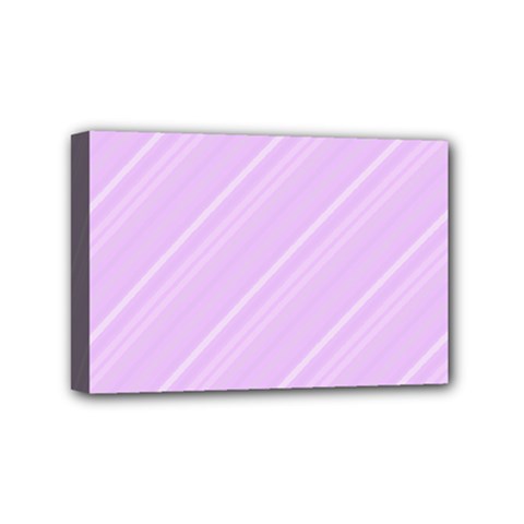 Lilac Diagonal Lines Mini Canvas 6  X 4  by snowwhitegirl