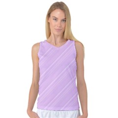 Lilac Diagonal Lines Women s Basketball Tank Top by snowwhitegirl