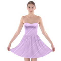 Lilac Diagonal Lines Strapless Bra Top Dress by snowwhitegirl