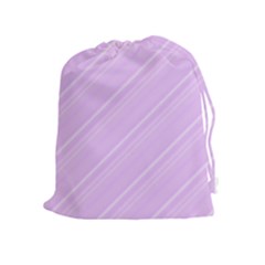 Lilac Diagonal Lines Drawstring Pouches (extra Large) by snowwhitegirl