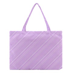 Lilac Diagonal Lines Medium Tote Bag by snowwhitegirl