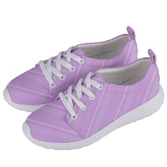 Lilac Diagonal Lines Women s Lightweight Sports Shoes by snowwhitegirl