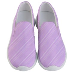 Lilac Diagonal Lines Men s Lightweight Slip Ons