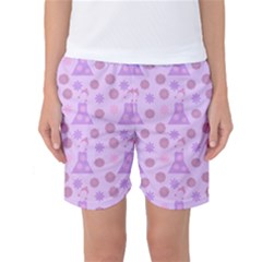 Violet Pink Flower Dress Women s Basketball Shorts by snowwhitegirl