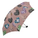 gem hearts and rose gold Mini Folding Umbrellas View2