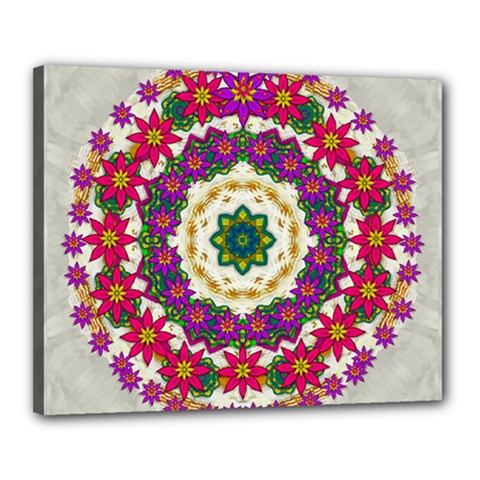 Fauna Fantasy Bohemian Midsummer Flower Style Canvas 20  X 16  by pepitasart