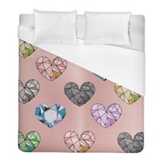 Gem Hearts And Rose Gold Duvet Cover (full/ Double Size) by NouveauDesign