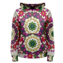 Fauna Fantasy Bohemian Midsummer Flower Style Women s Pullover Hoodie by pepitasart