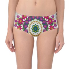 Fauna Fantasy Bohemian Midsummer Flower Style Mid-waist Bikini Bottoms by pepitasart