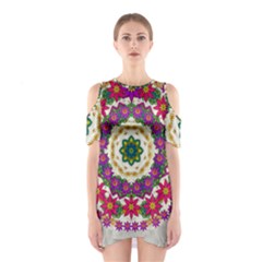 Fauna Fantasy Bohemian Midsummer Flower Style Shoulder Cutout One Piece by pepitasart