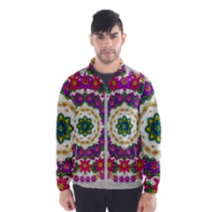 Fauna Fantasy Bohemian Midsummer Flower Style Windbreaker (men) by pepitasart