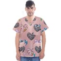 gem hearts and rose gold Men s V-Neck Scrub Top View1