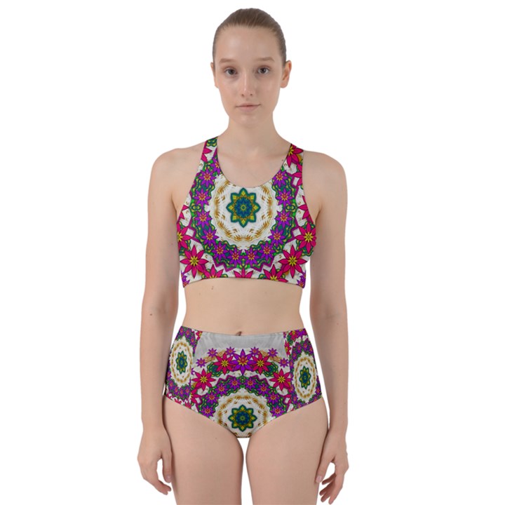 Fauna Fantasy Bohemian Midsummer Flower Style Racer Back Bikini Set