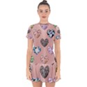 gem hearts and rose gold Drop Hem Mini Chiffon Dress View1