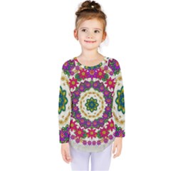 Fauna Fantasy Bohemian Midsummer Flower Style Kids  Long Sleeve Tee