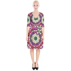 Fauna Fantasy Bohemian Midsummer Flower Style Wrap Up Cocktail Dress by pepitasart