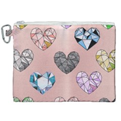 Gem Hearts And Rose Gold Canvas Cosmetic Bag (xxl)