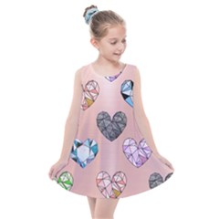 Gem Hearts And Rose Gold Kids  Summer Dress by NouveauDesign