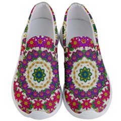 Fauna Fantasy Bohemian Midsummer Flower Style Men s Lightweight Slip Ons by pepitasart