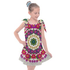 Fauna Fantasy Bohemian Midsummer Flower Style Kids  Tie Up Tunic Dress by pepitasart