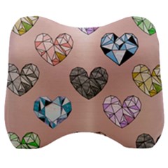 Gem Hearts And Rose Gold Velour Head Support Cushion by NouveauDesign