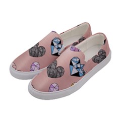 Gem Hearts And Rose Gold Women s Canvas Slip Ons by NouveauDesign