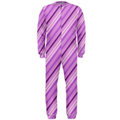 Violet Diagonal Lines Onepiece Jumpsuit (men)  by snowwhitegirl