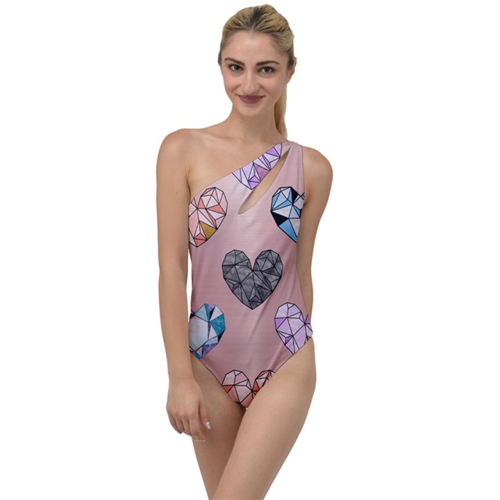 gem hearts and rose gold To One Side Swimsuit