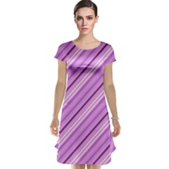 Violet Diagonal Lines Cap Sleeve Nightdress by snowwhitegirl