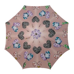 Gem Hearts And Rose Gold Golf Umbrellas by NouveauDesign