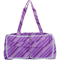 Violet Diagonal Lines Multi Function Bag	