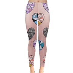 Gem Hearts And Rose Gold Leggings  by NouveauDesign