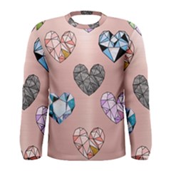 Gem Hearts And Rose Gold Men s Long Sleeve Tee by NouveauDesign