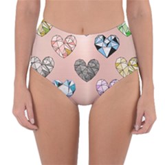 Gem Hearts And Rose Gold Reversible High-waist Bikini Bottoms by NouveauDesign