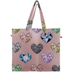 Gem Hearts And Rose Gold Canvas Travel Bag