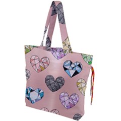 Gem Hearts And Rose Gold Drawstring Tote Bag