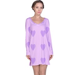 Violet Heart Long Sleeve Nightdress by snowwhitegirl