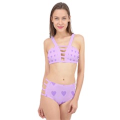 Violet Heart Cage Up Bikini Set