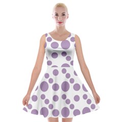 Violet Dots Velvet Skater Dress