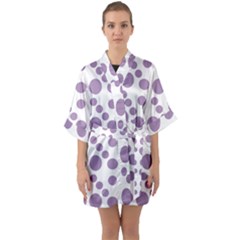 Violet Dots Quarter Sleeve Kimono Robe by snowwhitegirl