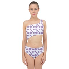 Violet Dots Spliced Up Two Piece Swimsuit