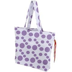 Violet Dots Drawstring Tote Bag