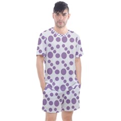 Violet Dots Men s Mesh Tee And Shorts Set